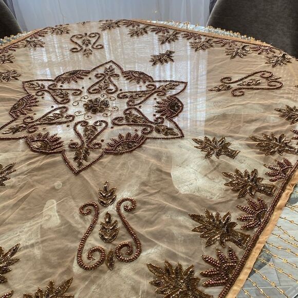 Luxurious silk beaded tablecloth, 🤚 in India - Picture 8 of 10
